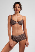 Balconnet Marron à Pois Rose | Lingerie
